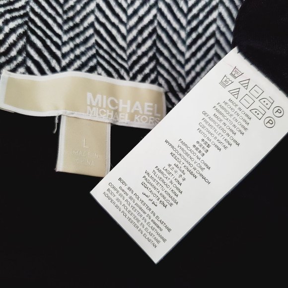 Michael Kors A-line Herringbone Print Skirt Sz L - Picture 8 of 8